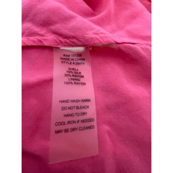 Soft Surroundings Women's Medium Silk Blend Blouse Button Front Flutter Sleeve - Picture 11 of 11